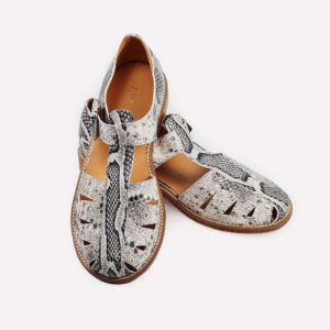 Snake-Print Leder Sandalen