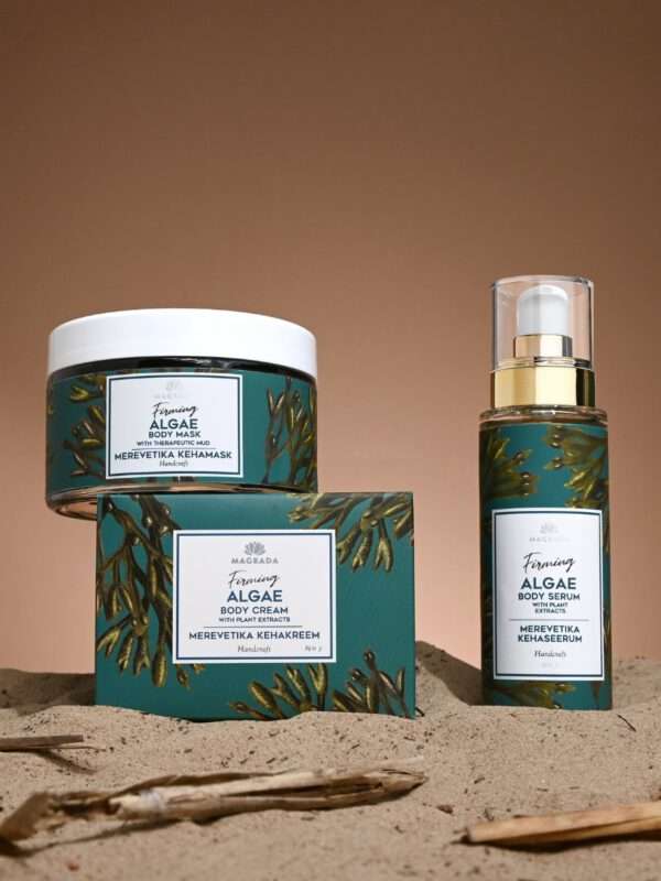 Hautpflege mit Anti-Cellulite-Serum auf Oberschenkel aufgetragen